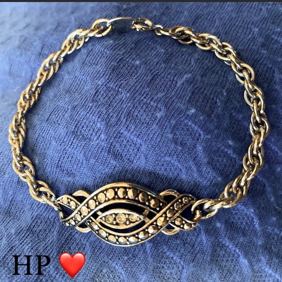 Avon Jewelry - Avon Vintage stamped silver plated faux Marcasite bracelet